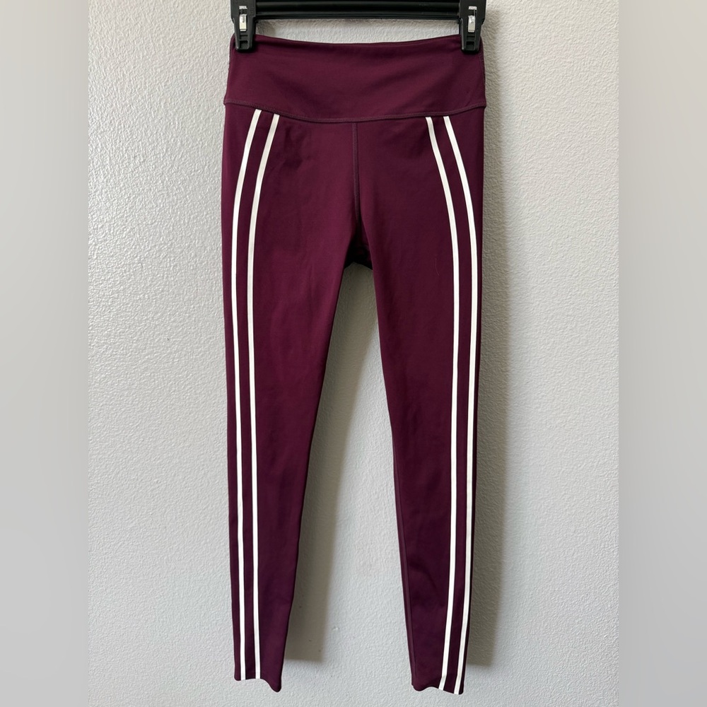 Split59 Wine Stripe Leggings Size S High Rise Workout Yoga Pants - Picture 2 of 7